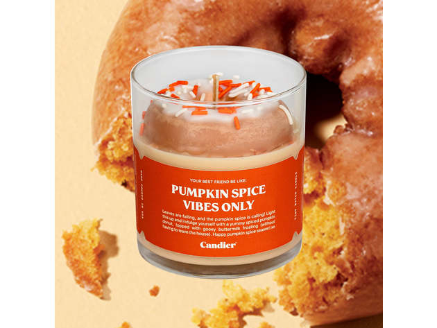 Candier Pumpkin Spice Vibes Only Donut Candle