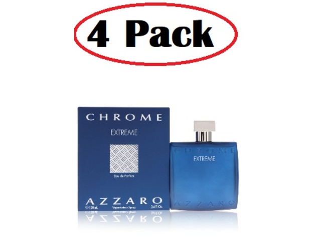 4 Pack of Chrome Extreme by Azzaro Eau De Parfum Spray 3.4 oz