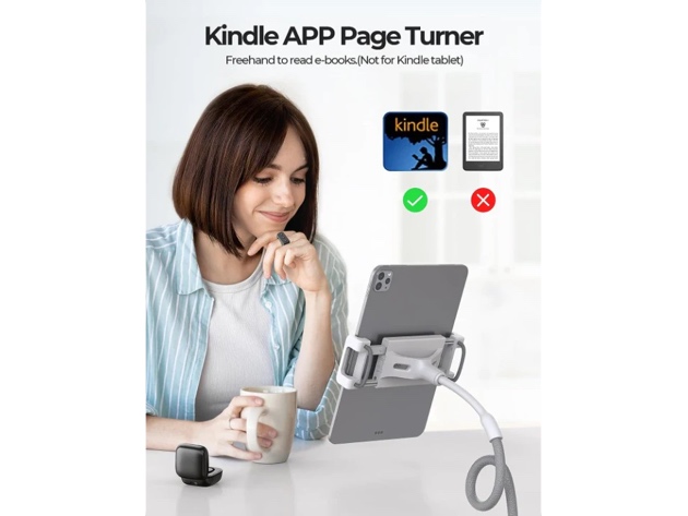 TikTok Scrolling and Kindle App Page Turning Bluetooth Remote Ring (White)