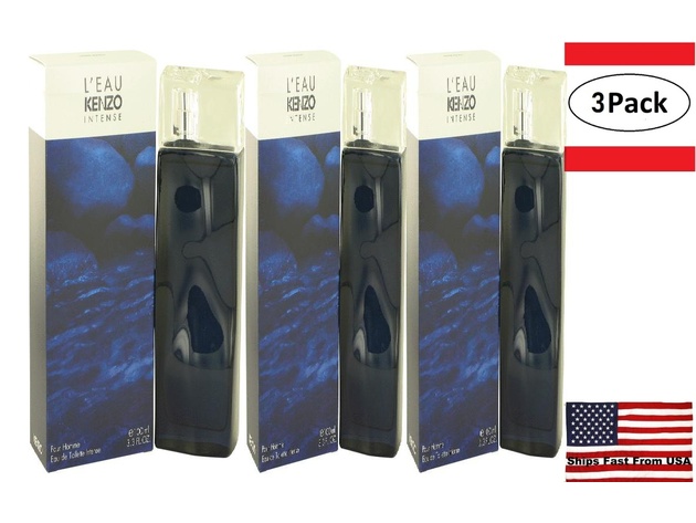 3 Pack L'eau Par Kenzo Intense by Kenzo Eau De Toilette Spray 3.3 oz for Men