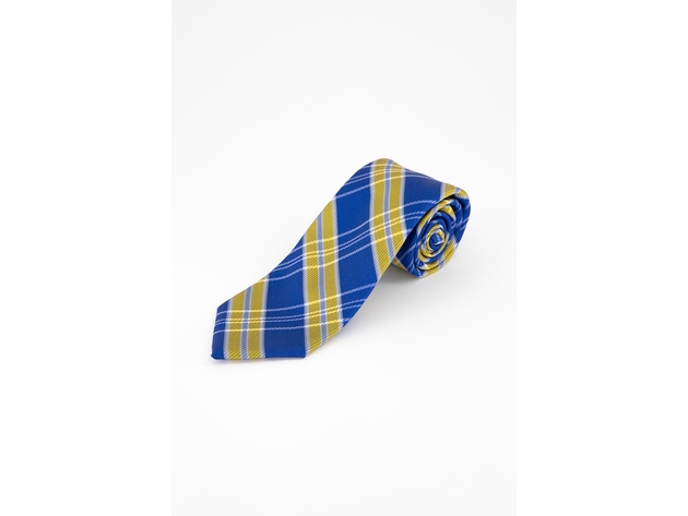 Tommy Hilfiger Men's Vincent Plaid Tie Blue-Yellow One Size