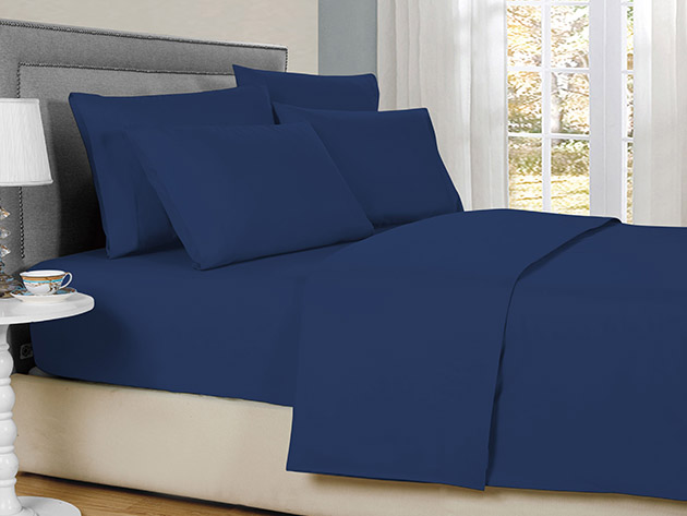 6-Piece Bamboo-Blend Comfort Luxury Sheet Set (Navy Full)