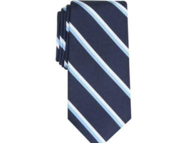 Club Room Men's Classic Stripe Tie  Dark Blue Size Regular