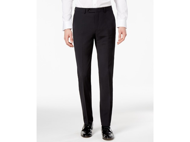 Bar III Men's Skinny Fit Stretch Wrinkle-Resistant Suit Pants Black Size 34x34