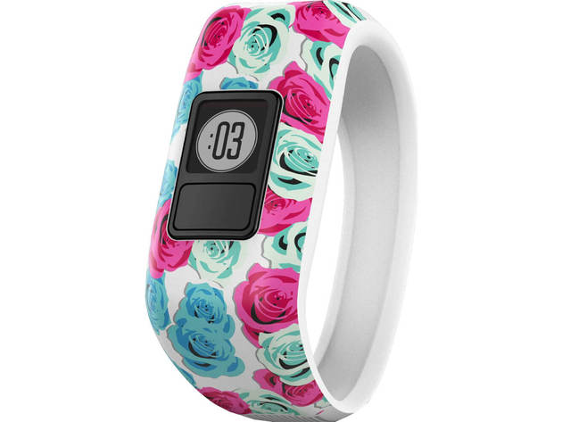 Garmin VIVOFITJRRFL Vivo Fit Jr. Kids Activity Tracker - Floral