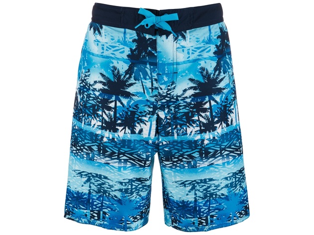 Laguna Big Boys Palm Tree Printed Swim Trunks Blue Size Large (14-16 ...