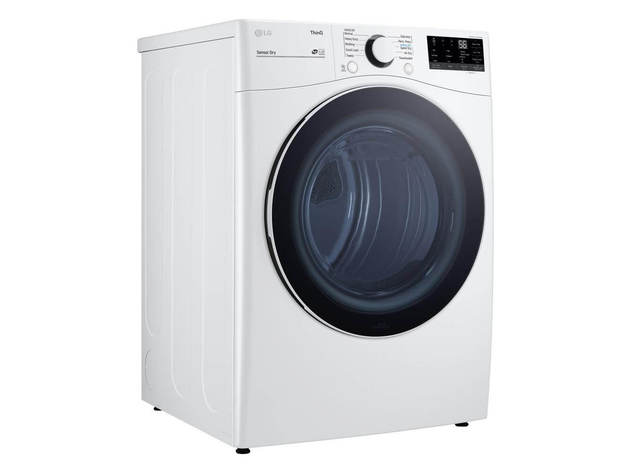 LG DLE3600W 7.4 cu. ft. Ultra Large Capacity Smart wi-fi Enabled White Front Load Electric Dryer with Built-In Intellig