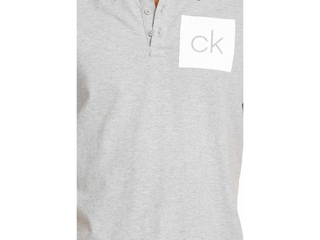 Calvin Klein Men's Chest Ck Logo Polo Shirt White Size X-Small