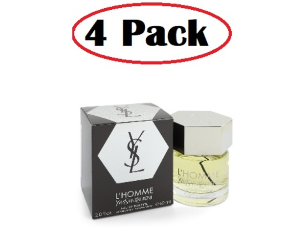 4 Pack of L'homme by Yves Saint Laurent Eau De Toilette Spray 2 oz