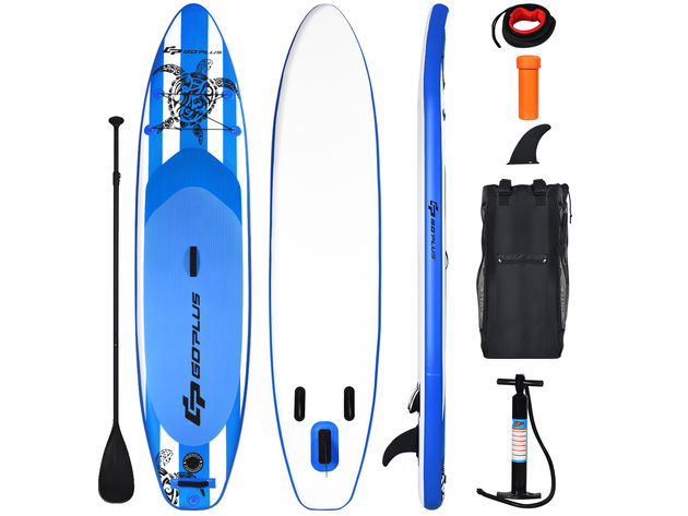 Costway 10.6' Inflatable Stand Up Paddle Board W/Adjustable Paddle Carry Bag Youth Adult