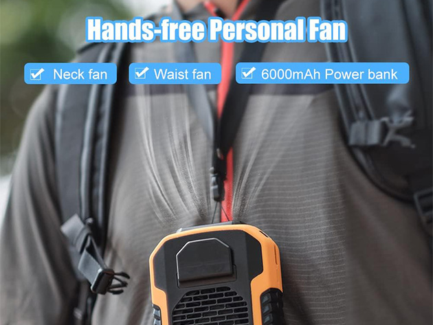 4-in-1 Clip-On Portable Waist Fan (Orange)