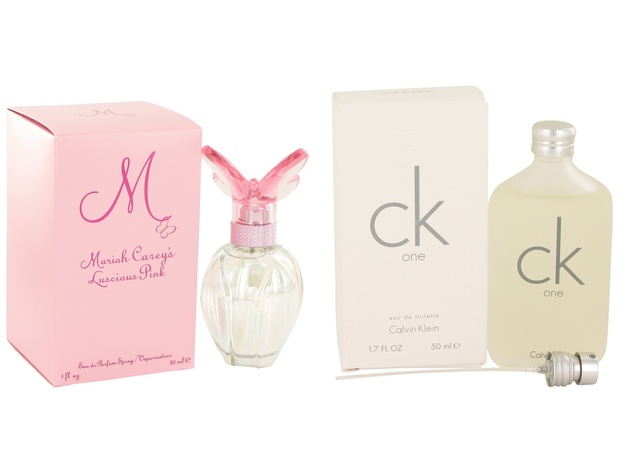 Gift set  Luscious Pink by Mariah Carey Eau De Parfum Spray 1 oz And  CK ONE EDT Pour/Spray (Unisex) 1.7 oz