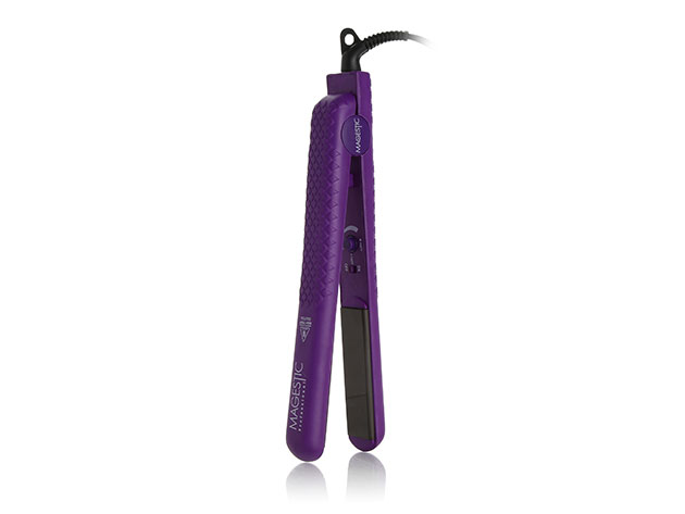 Pure Ceramic 1.25" Flat Iron with Glam Pouch (Purple)