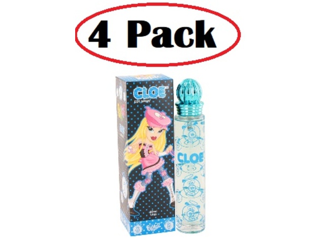 4 Pack of Bratz Cloe by Marmol & Son Eau De Toilette Spray 1.7 oz