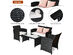 Costway 8 Piece Patio Rattan Furniture Conversation Set Cushioned Sofa Table Garden Black