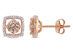 1.00 Carat (ctw) Morganite Halo Stud Earrings in 10K Rose Pink Gold with Diamonds
