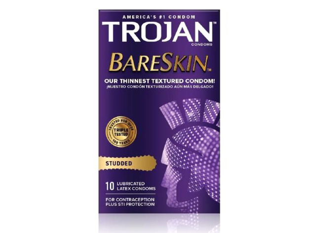 Trojan Studded Bareskin Condoms (10) ---(Package Of 3)