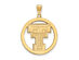 14k Gold Plated Silver Texas Tech U. XL Circle Pendant