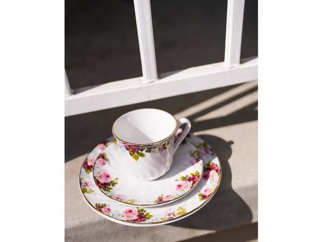 Limited Edition: Vintage Bloom Cups & Saucers Set  - English Garden