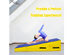 Costway Folding Incline Cheese Gymnastics Mat Slope Fitness Wedge Mat W/Handles Yellow + Blue