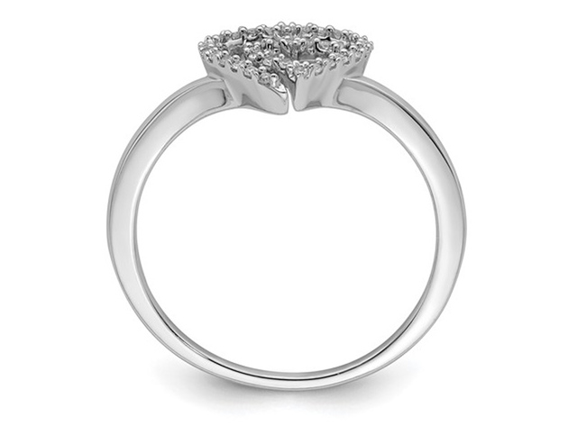 1/10 Carat (ctw) Diamond Sterling Silver Polished Heart Promise Ring - 8