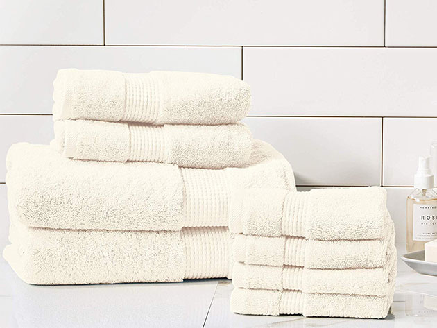 Turkish Cotton 700 GSM Towels: Set of 8 (Ivory)