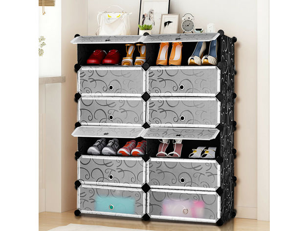 Costway 12 Cubic Portable Shoe Rack Shelf Cabinet Storage Closet Organizer 