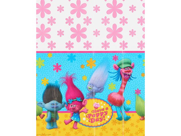American Greetings Trolls Plastic Table Cover, 54" x 96"