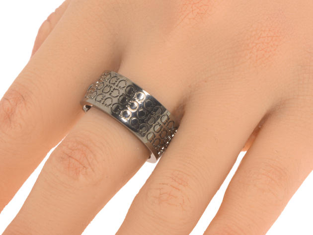 Ferragamo Gancini Rhodium Silver Ring Sz 10.5 703414 (Store-Display Model)