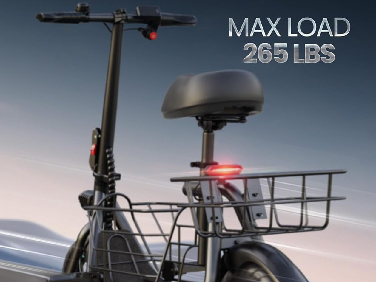 Gyroor C1S Electric Scooter with Removable Front & Back Basket