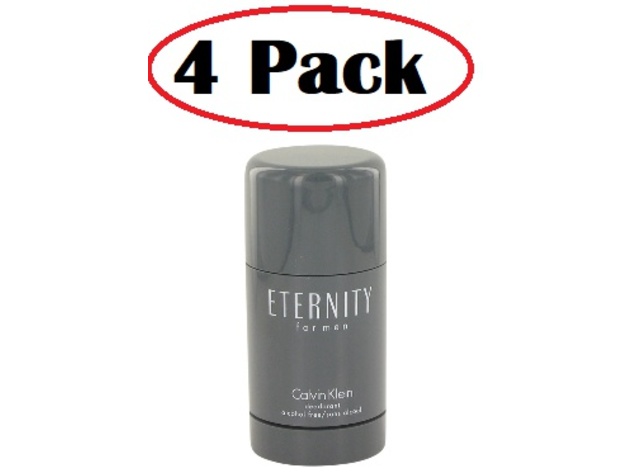 4 Pack of ETERNITY by Calvin Klein Deodorant Stick 2.6 oz