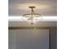 Costway 3-Light Semi Flush Mount Ceiling Light Industrial Seeded Glass Pendant Lamp - Black