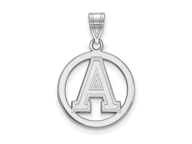 Sterling Silver Military Academy Small Initial A Circle Pendant