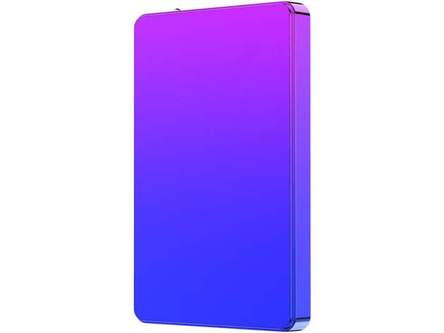Slim Portable USB 3.0 External Hard Drive 1TB (Purple/Blue Gradient)