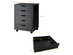 Costway 5 Drawer Chest Storage Dresser Floor Cabinet Organizer with Wheels Black - Black