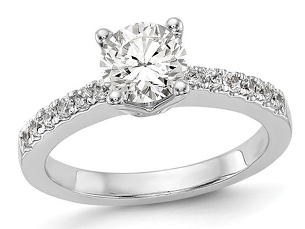 7/10 Carat (ctw G-H-I, SI1-SI2) Lab Grown Diamond Engagement Ring in 14K White Gold - 9