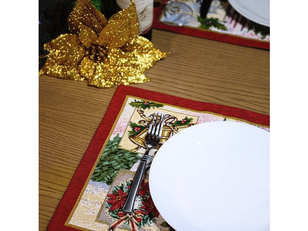 Homvare Table Placemats, Holiday Dinner, Parties, Home Décor, Woven Tapestry 13”X19”-Set of 4