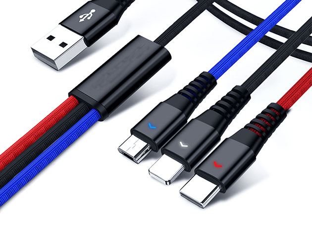 IPM 3-in-1 USB Charging Cable with Hybrid Color LED Indicator