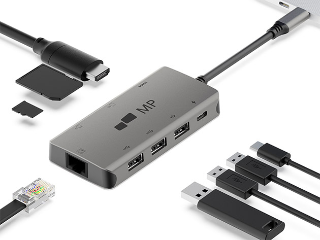 Mobile Pixels 8-in-1 USB-C Hub with 4K HDMI