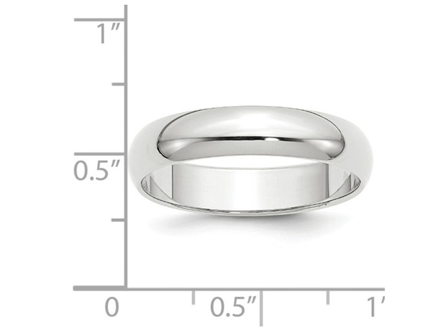 Ladies or Mens 14K White Gold 5mm Wedding Band - 9