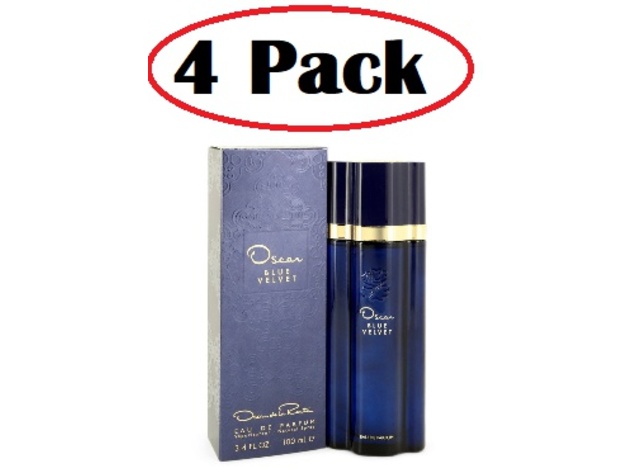 4 Pack of Oscar Blue Velvet by Oscar De La Renta Eau De Parfum Spray 3.4 oz