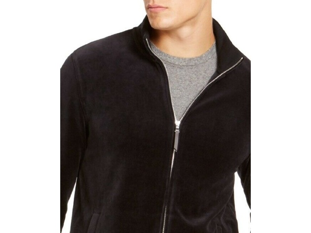 Tasso Elba Men's Velour Track Jacket  Black Size XX-Large