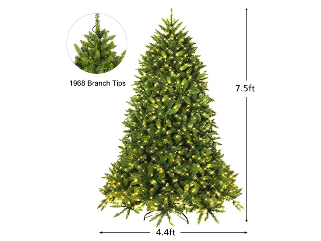 7.5 Foot Pre-lit PVC Christmas Fir Tree w/ 8 Flash Modes