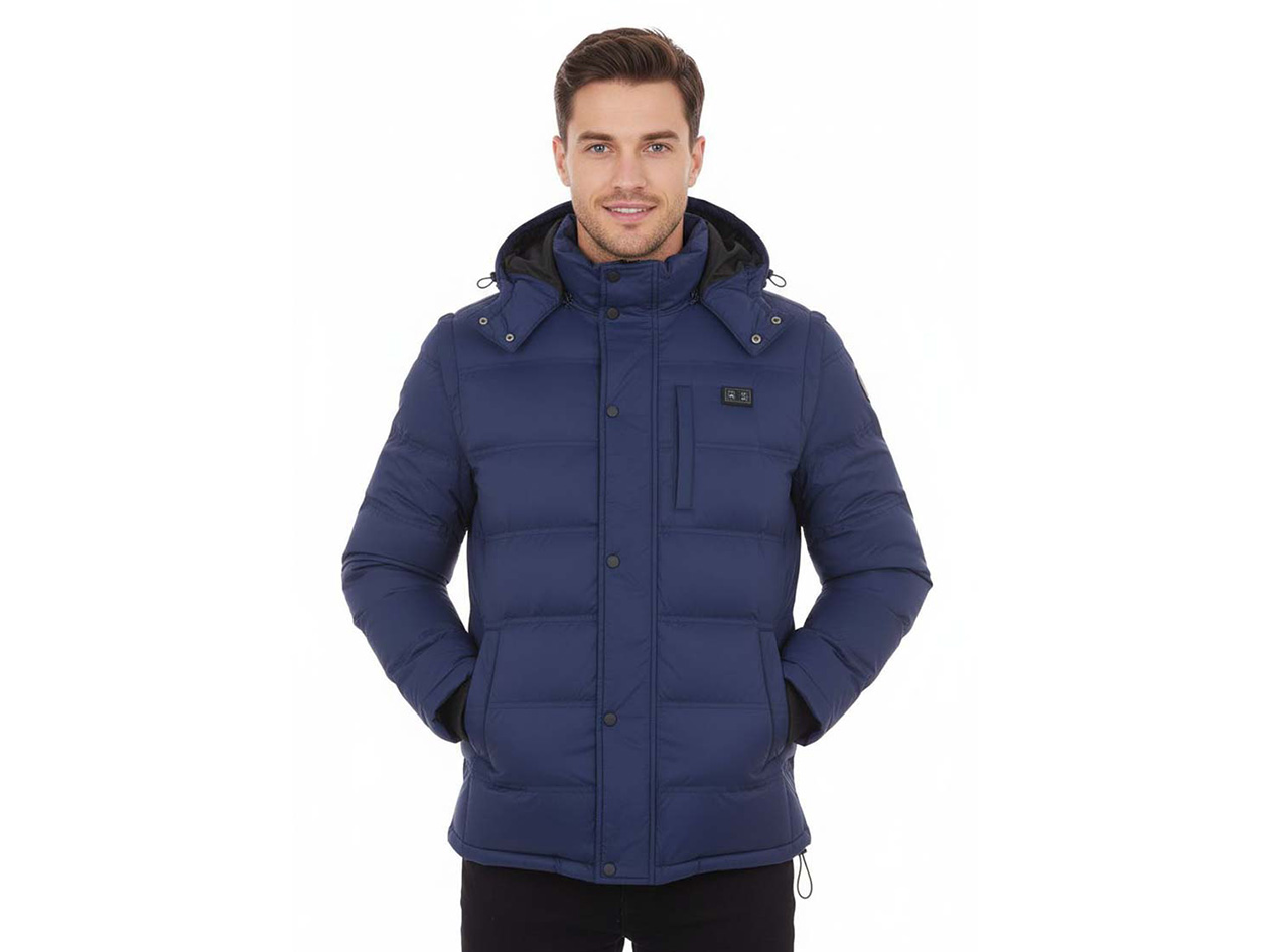 Men's Helios Hybrid Heated Coat with Power Bank (Navy/Small)