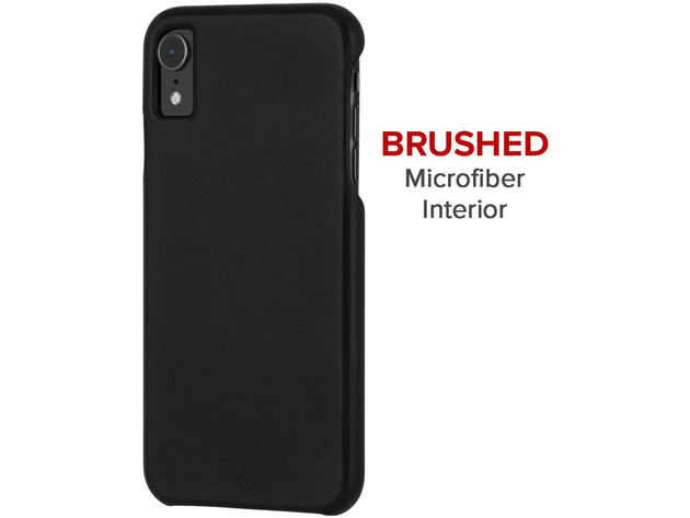 Case-Mate Apple iPhone XR Barely There Leather Case, Simplicity and Style, Smooth Black