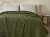 Vintage Cotton Waffle Blanket (Queen/Olive)