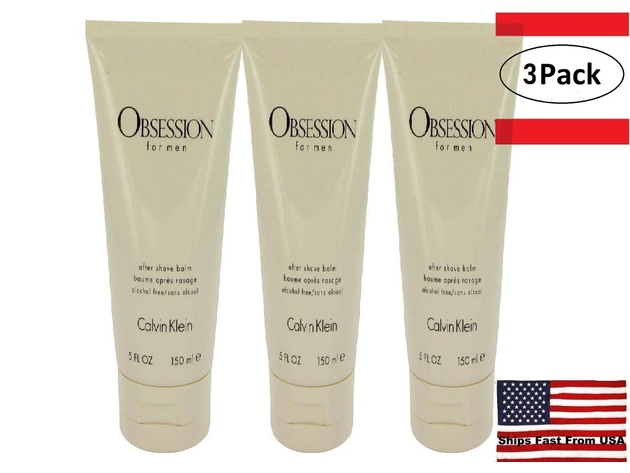 3 Pack OBSESSION by Calvin Klein After Shave Balm 5 oz for Men