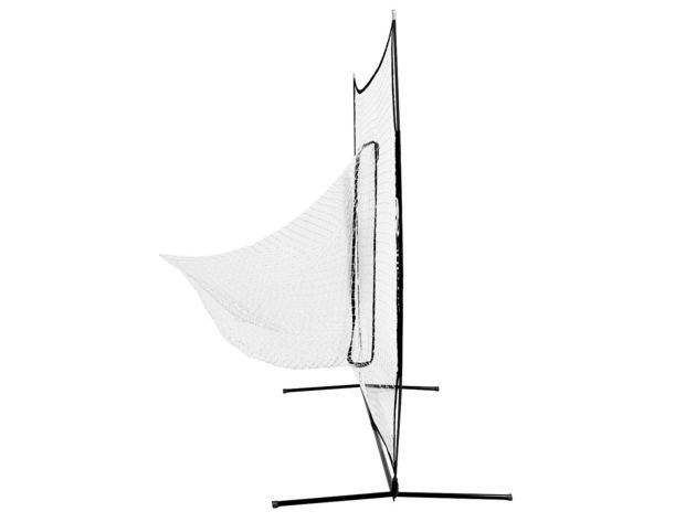 Costway 7X7' Baseball Softball Practice Hitting Batting Training Net Bow Frame Black Bag 