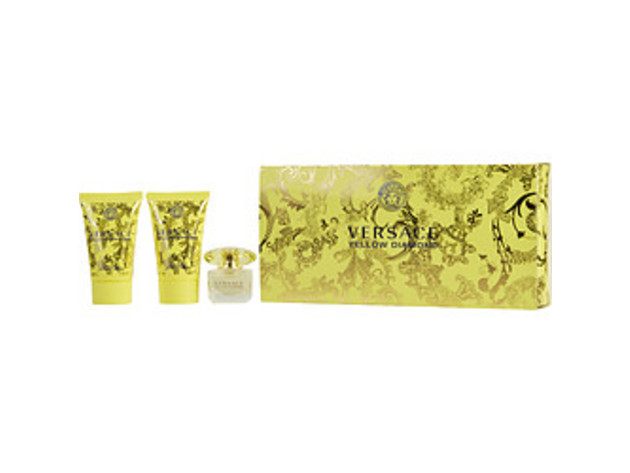 VERSACE YELLOW DIAMOND by Gianni Versace EDT .17 OZ MINI & BODY LOTION .8 OZ & SHOWER GEL .8 OZ For WOMEN