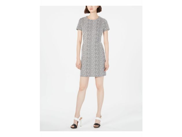 Calvin Klein Women's Jacquard Ponte-Knit Sheath Dress Bcr Size 14